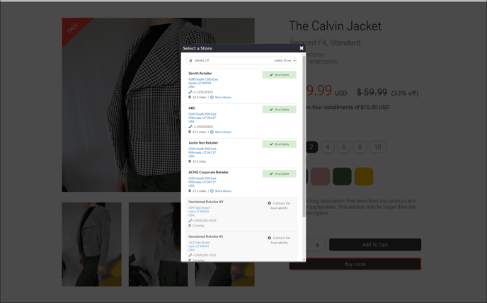 Customers Product Page - Buy Local Button