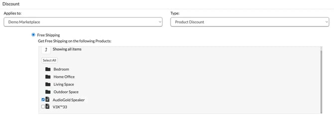 free shipping on product