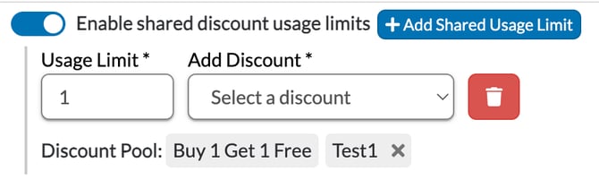 shared discount usage limits